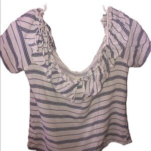 Miss Love Brand 𝅺Striped Off the Shoulder Top